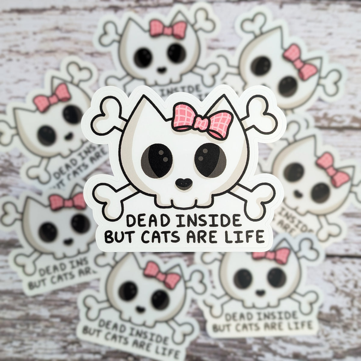 Dead Inside but Cats are Life Sticker