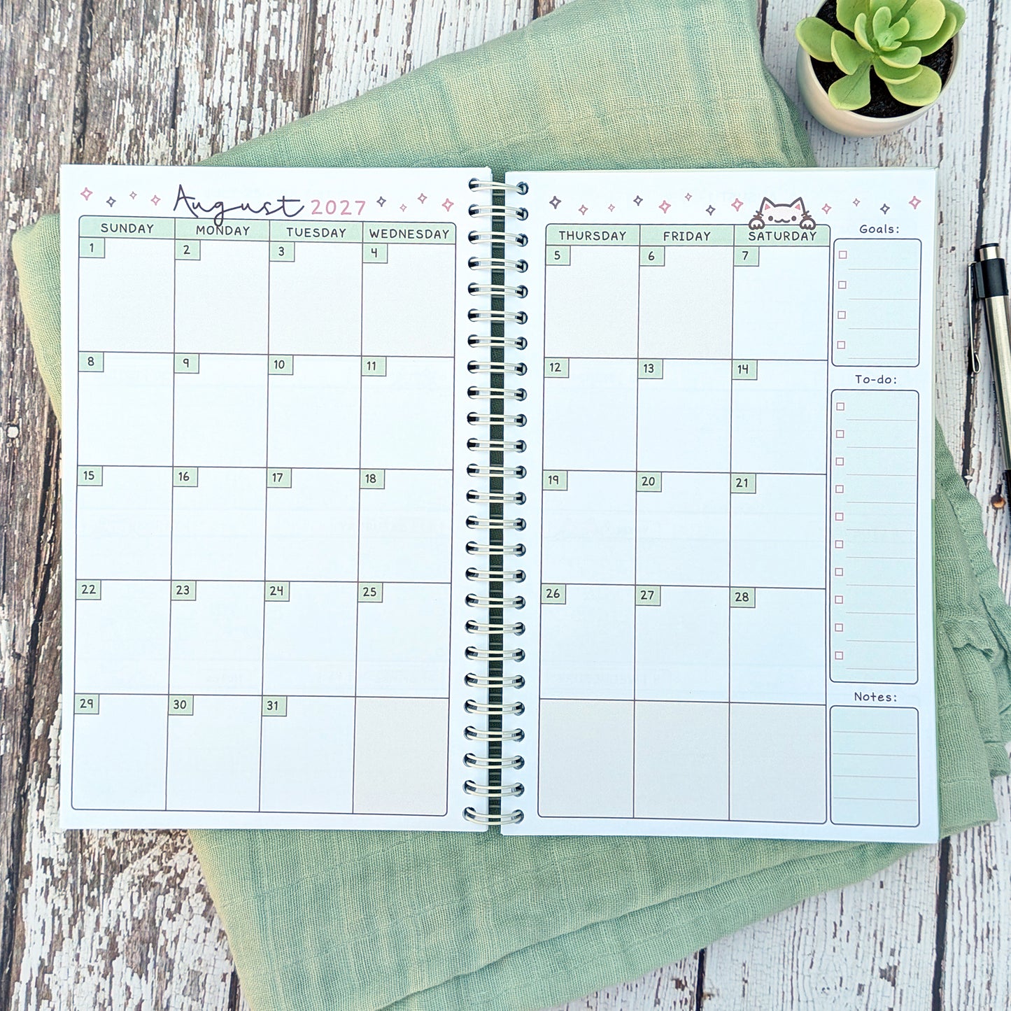 2027 Peeking Cat Planner