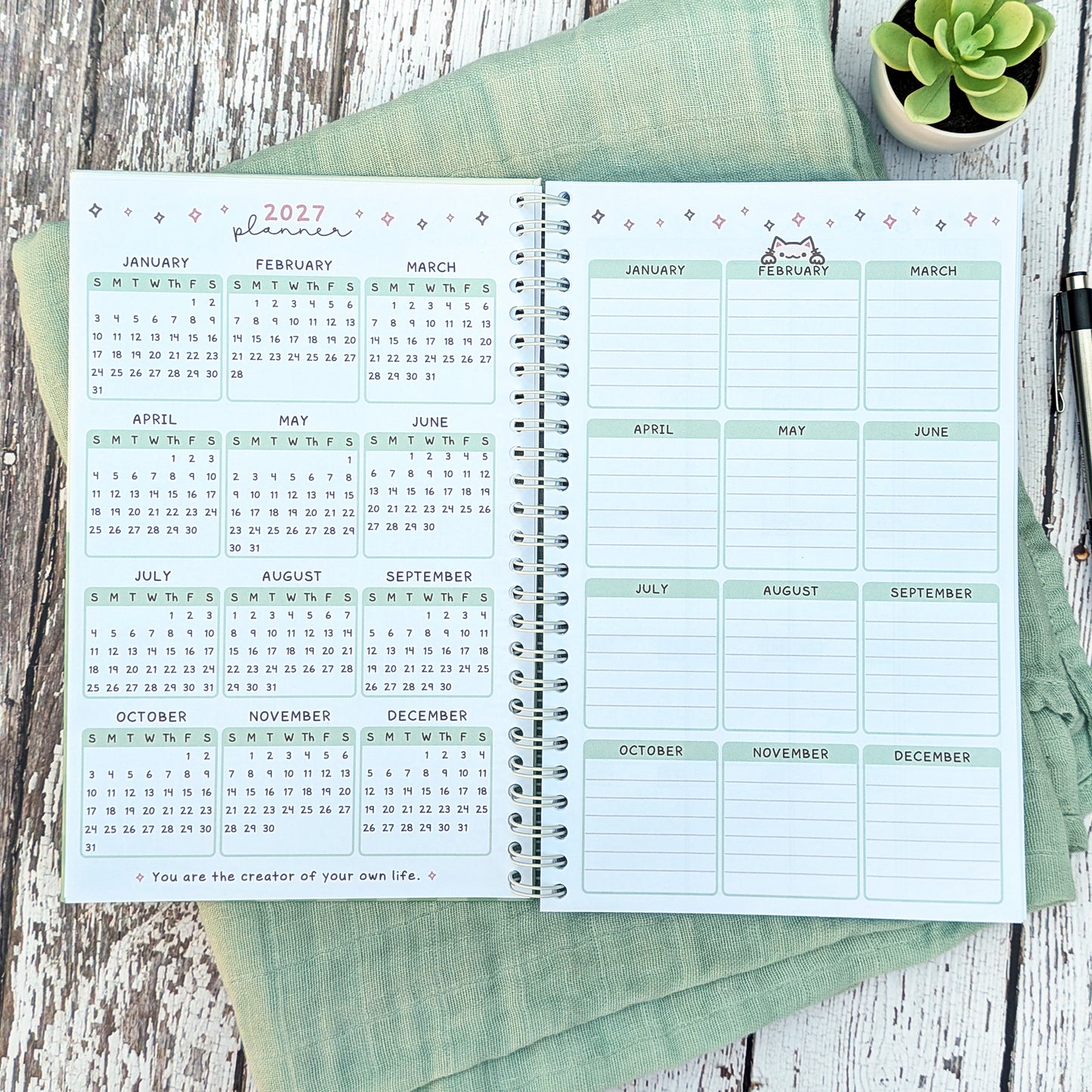 2027 Peeking Cat Planner
