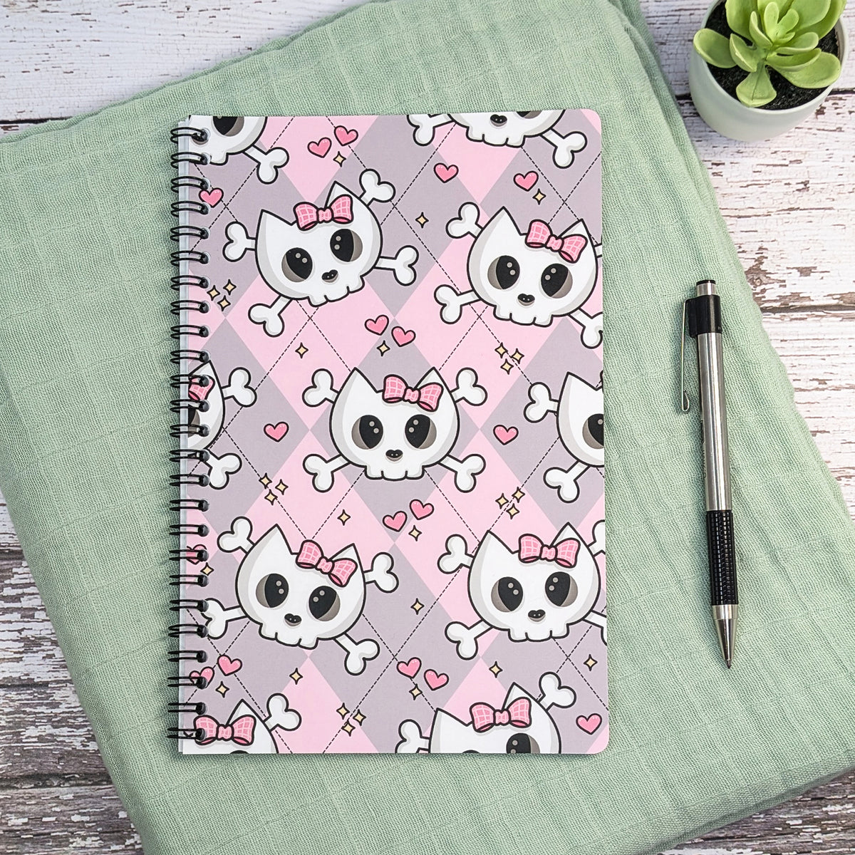 Cat Skull & Bow Tarot Journal