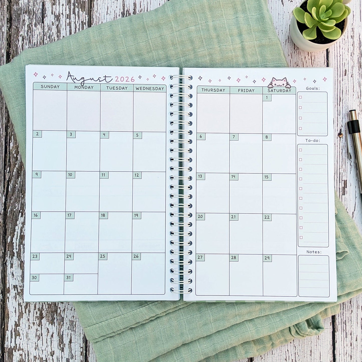 2026 Peeking Cat Planner