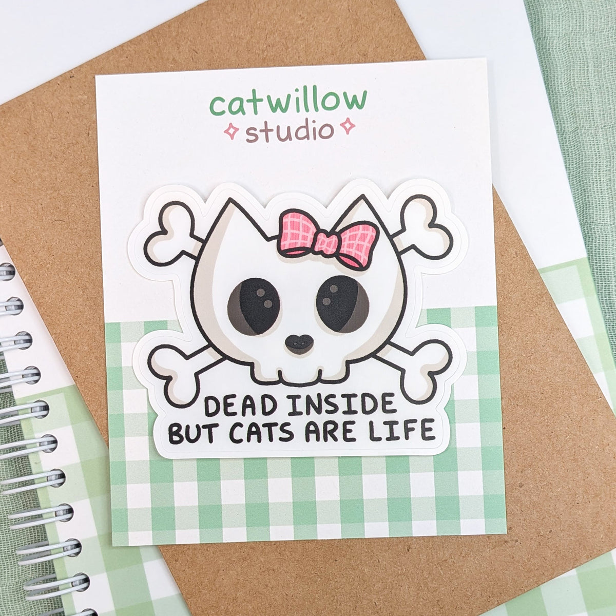 Dead Inside but Cats are Life Sticker